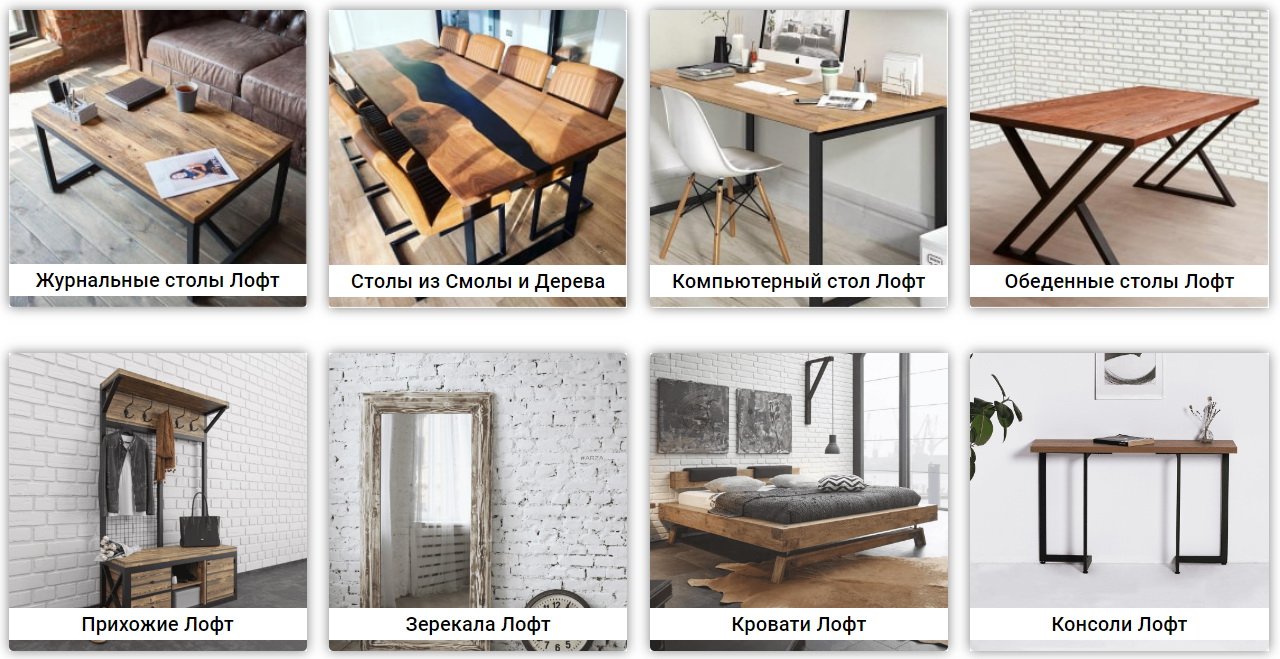 підрозділи меблів лофт