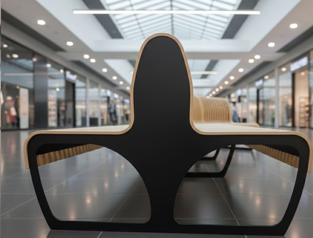 лавочка у вестибюлі магазину 