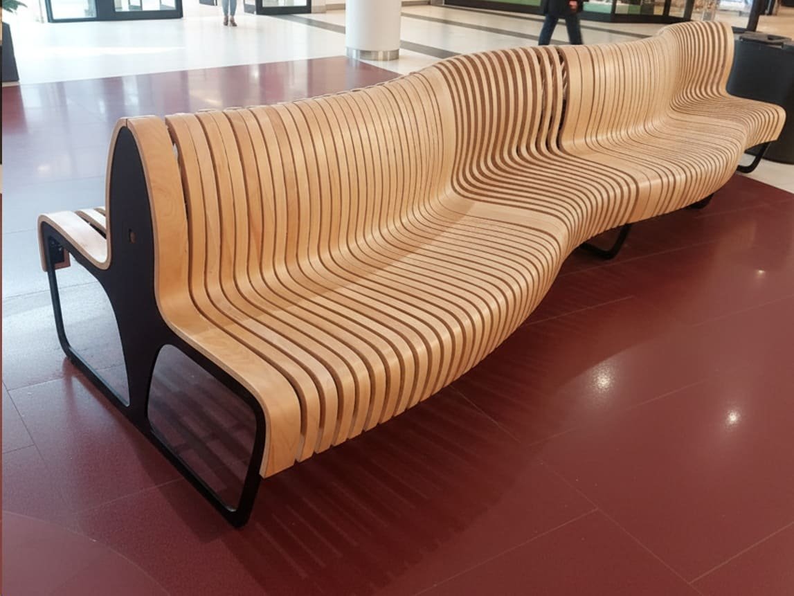 деревяна лавка у вестибюлі