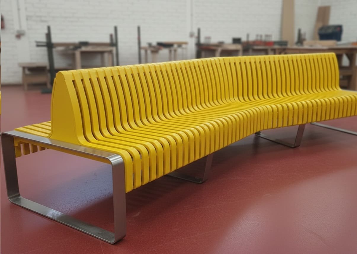 лавочка жовтого кольору