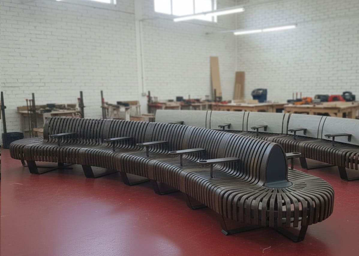 лавка для торгового центру з підстаканниками